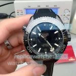 VS Swiss Copy Omega Seamaster GMT Planet Ocean Deep Black Mens 45mm Automatic Watch 